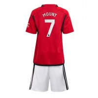 Billiga Manchester United Mason Mount #7 Barnkläder Hemma fotbollskläder till baby 2023-24 Kortärmad (+ Korta byxor)